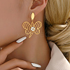 Elegant Gold Plated Tassel Butterfly Earrings with Water Diamond Insets WH4231-1