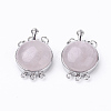 Natural Rose Quartz Box Clasps G-E427-13P-2