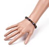 4Pcs Natural Gemstone and Evil Eye Resin Beads Stretch Bracelets Set for Women Men BJEW-JB08940-4