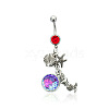 316L Surgical Stainless Steel Mermaid Starfish Dangle Belly Rings WG35D2C-06-2