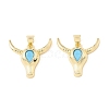 Brass Micro Pave Sky Blue Cubic Zirconia Pendants CU-CBA9CBD-11G-1