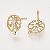 Brass Cubic Zirconia Stud Earring Findings KK-T048-014G-NF-2