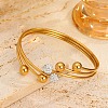 304 Stainless Steel & Rhinestone Cuff Bangles BJEW-E113-01G-1