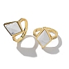 Rhombus Natural & Synthetic Gemstone Finger Rings RJEW-B113-01G-2-5