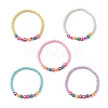 Acrylic Flower & Faceted Round Beaded Necklaces NJEW-JN04191-1