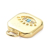 Brass Micro Pave Cubic Zirconia Pendants ZIRC-P085-16G-3