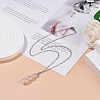 Natural Rose Quartz Bullet Pendant Necklaces NJEW-JN03870-01-2