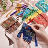 HOBBIESAY 16Pcs 8 Colors Chinese Brocade Tassel Zipper Jewelry Bag Gift Pouch ABAG-HY0001-02-3