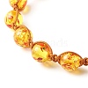 Round Resin Imitation Amber Braided Bead Bracelet for Girl Women BJEW-JB06892-02-3