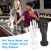   4Pcs 2 Style PVC Hand Model and Cone Shaped Acrylic Ring Displays ODIS-PH0001-31-3