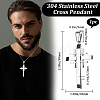1Pc 304 Stainless Steel Cross Pendants STAS-BBC0005-89-2