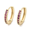 Brass Micro Pave Cubic Zirconia Huggie Hoop Earrings EJEW-L231-41G-2