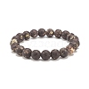 4Pcs 4 Size Natural Agate Round Beaded Stretch Bracelets Set BJEW-JB08196-4