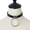 Alloy Ring Pendant PU Leather Choker Necklaces for Women FS-WGA2FAB-01-1