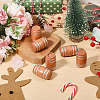 6Pcs Wooden Beer Barrel Figurines Ornaments DJEW-PH0001-82-5