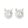 Brass Micro Pave Cubic Zirconia Beads KK-G531-01S-03-1