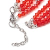 Red Glass Multi-Strand Beaded Bracelets BJEW-JB10709-5