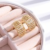 Rack Plating C-shaped Brass Micro Pave Clear Cubic Zirconia Stud Earrings for Women EJEW-C125-25G-2