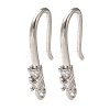 Rack Plating Brass Micro Pave Clear Cubic Zirconia Earring Hooks KK-A231-04P-1