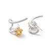 Light Khaki Cubic Zirconia Meteor Stud Earrings EJEW-P206-13P-2