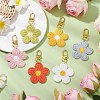 6Pcs 6 Colors Flower Polyester Pendant Decoration HJEW-JM02748-2