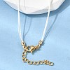 304 Stainless Steel & Natural Cowrie Shell Beaded Necklaces for Women NJEW-F356-03G-4