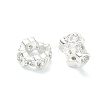 Brass Micro Pave Cubic Zirconia Rondelle European Beads KK-H532-33S-1