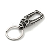 Tibetan Style 316 Surgical Stainless Steel Fittings with 304 Stainless Steel Key Ring FIND-Q101-08AS-03-2