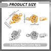 8Pcs 2 Colors Flower Brass Box Clasps KK-AR0004-84-2