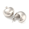 304 Stainless Steel Plain Dome Stud Earrings EJEW-H102-01P-2