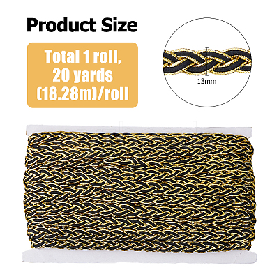 Polyester Braided Lace Ribbons OCOR-WH0105-181C-1