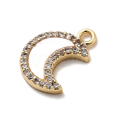 Brass Micro Pave Cubic Zirconia Charms KK-H089-07B-G-1