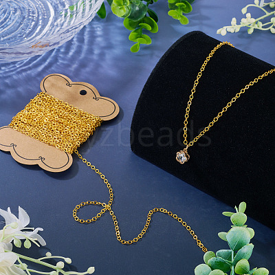 5M Brass Flat Oval Cable Chains CHC-TADJ0001-02G-1