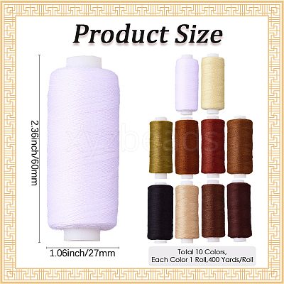 10Pcs 10 Colors Polyester Sewing Thread SENE-CY0001-05B-1