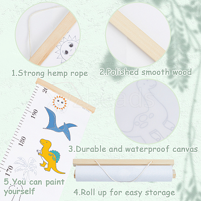 Dinosaur Pattern Removable Height Chart for Kids AJEW-WH0165-72B-1
