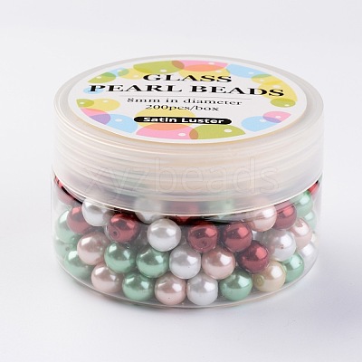 Glass Pearl Bead Sets HY-JP0001-03-E-1