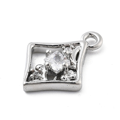 Brass Micro Pave Cubic Zirconia Pendants KK-H511-01P-03-1