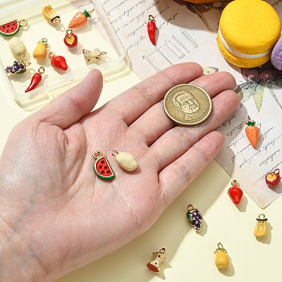 20Pcs 10 Styles Alloy Enamel Pendants FIND-CJ0003-68-1