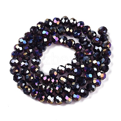 Electroplate Glass Beads Strands X-EGLA-A044-T6mm-B15-1