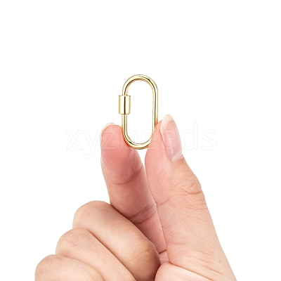 Brass Screw Carabiner Lock Charms X-KK-T047-07G-1