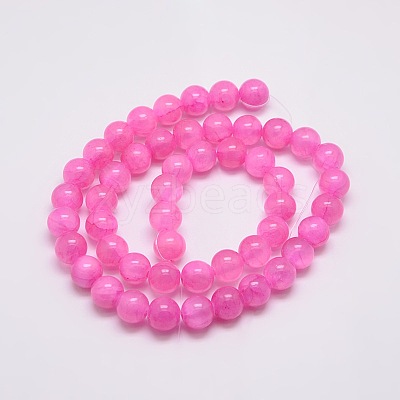 Dyed Natural Green Jade Beads Strands JBS053-6MM-M-1