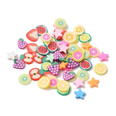 60G 10 Style Handmade Polymer Clay Cabochons CLAY-FS0001-31-1