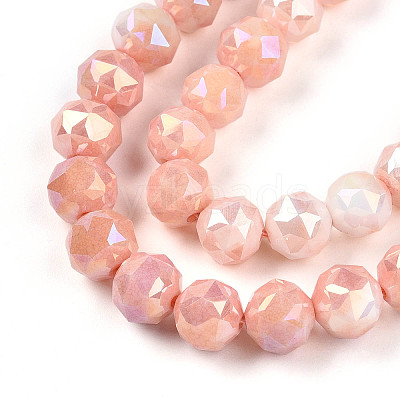 Anti-Tarnish Electroplate Glass Beads Strands GLAA-N010-8mm-08-1