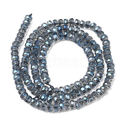 Electroplate Glass Beads Strands GLAA-Q105-03W-1