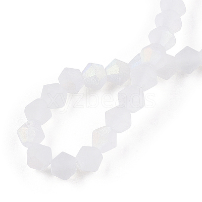Imitate Austrian Crystal Bicone Frosted Glass Beads Strands GLAA-F029-TM4mm-A13-1