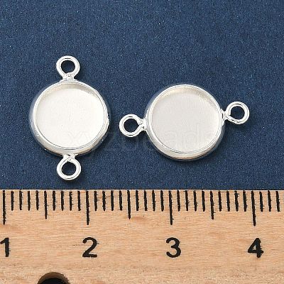 Flat Round Brass Connector Cabochon Settings KK-K414-13F-S-1