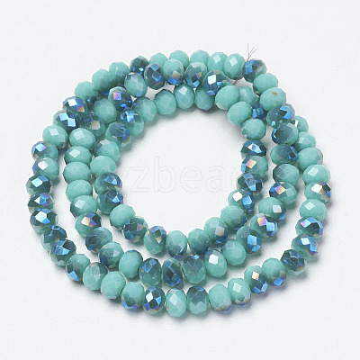 Electroplate Opaque Solid Color Glass Beads Strands EGLA-A034-P4mm-I01-1