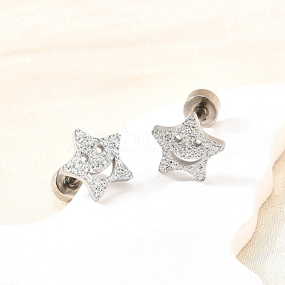 304 Stainless Steel Stud Earrings EJEW-H161-01P-K-1