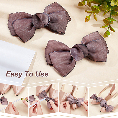 AHADEMAKER 12Pcs 6 Colors Handmade Organza Bowknot DIY-GA0004-84-1