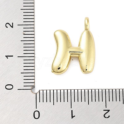 Rack Plating Brass Balloon Letter Pendants KK-C050-01G-H-1
